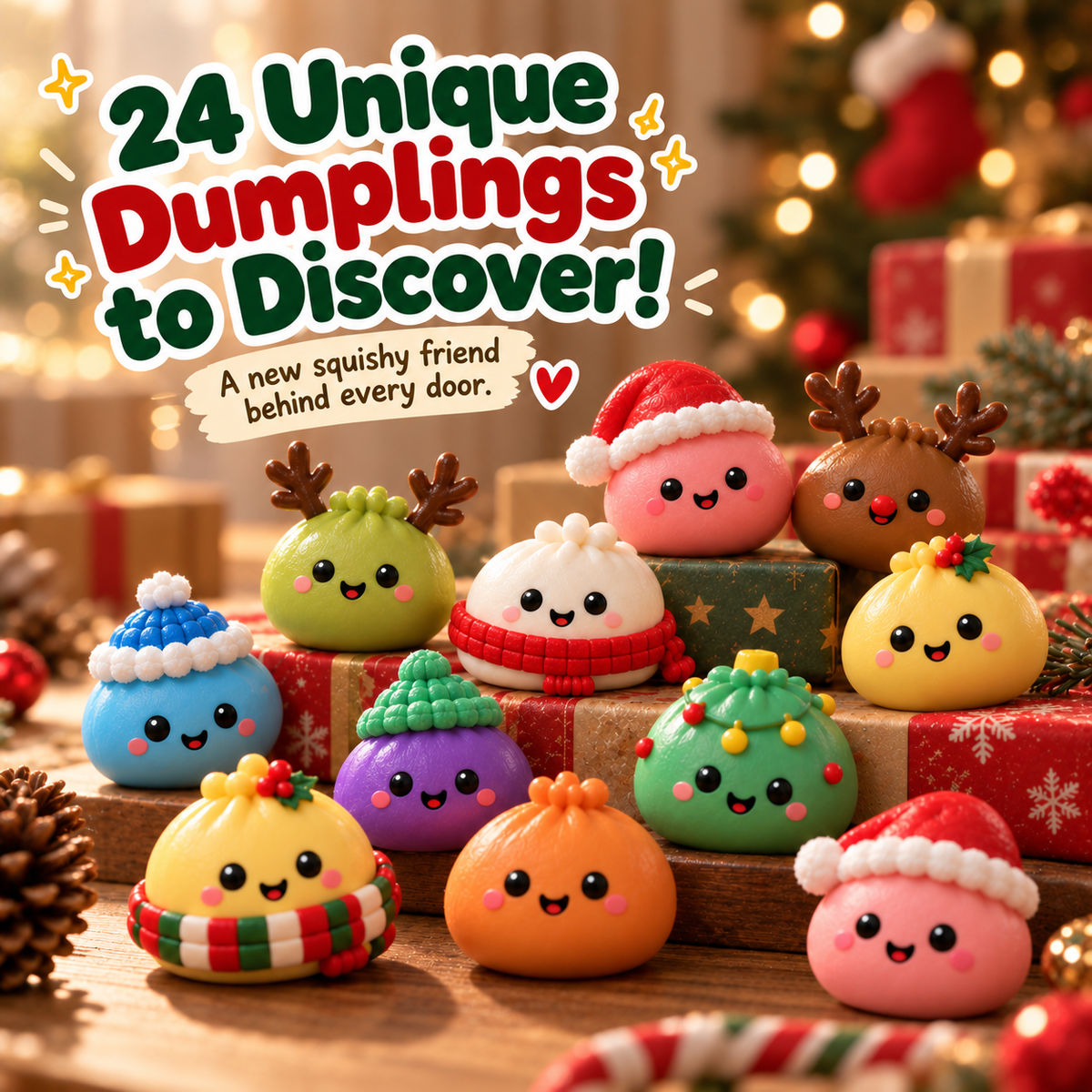 Nucca 2026 Dumpling Squishy Advent Calendar — Indoor Recreation Stress Relief Toy